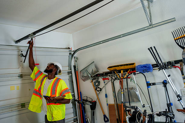 Professional Garage Door Panel Replacement technician working in Rush City, MN